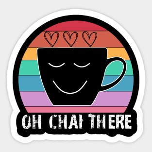 Oh Chai There tea cup rainbow Sticker